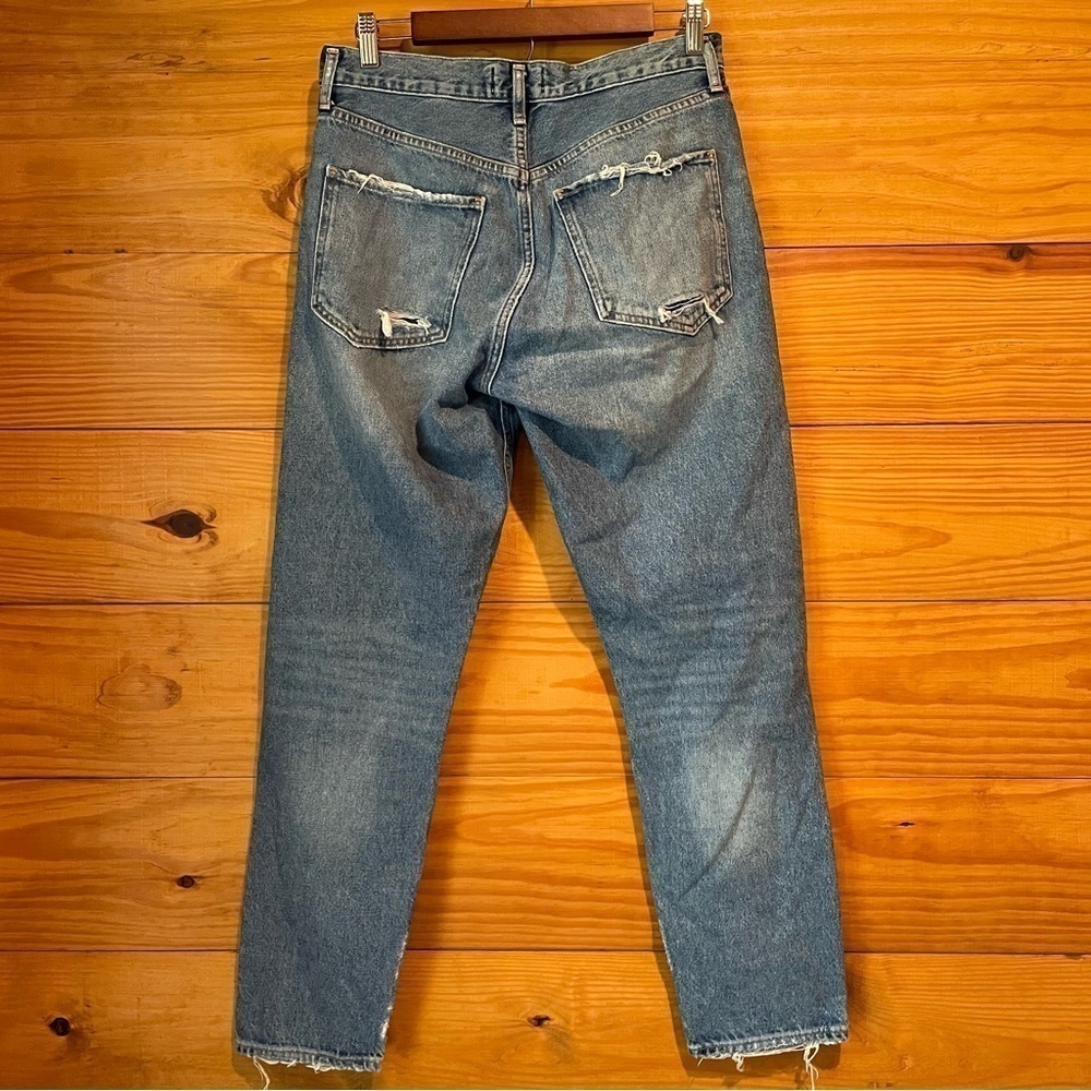 Agolde Jamie High Rise Classic Distressed Jeans in Isolation 27 - Picture 5 of 13